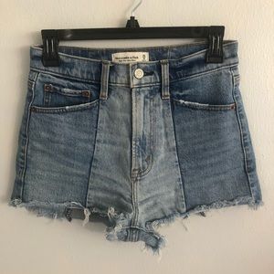 High wasted panel mom shorts